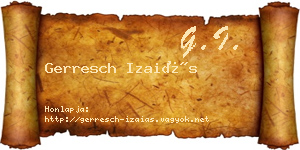 Gerresch Izaiás névjegykártya